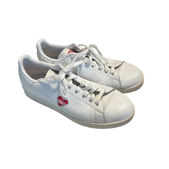 adidas Shoes - Adidas Stan Smith Women's Size 9.5 Athletic Shoes White Red heart Sneakers rare